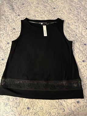 Chico's Travelers Macrame Trim Tank